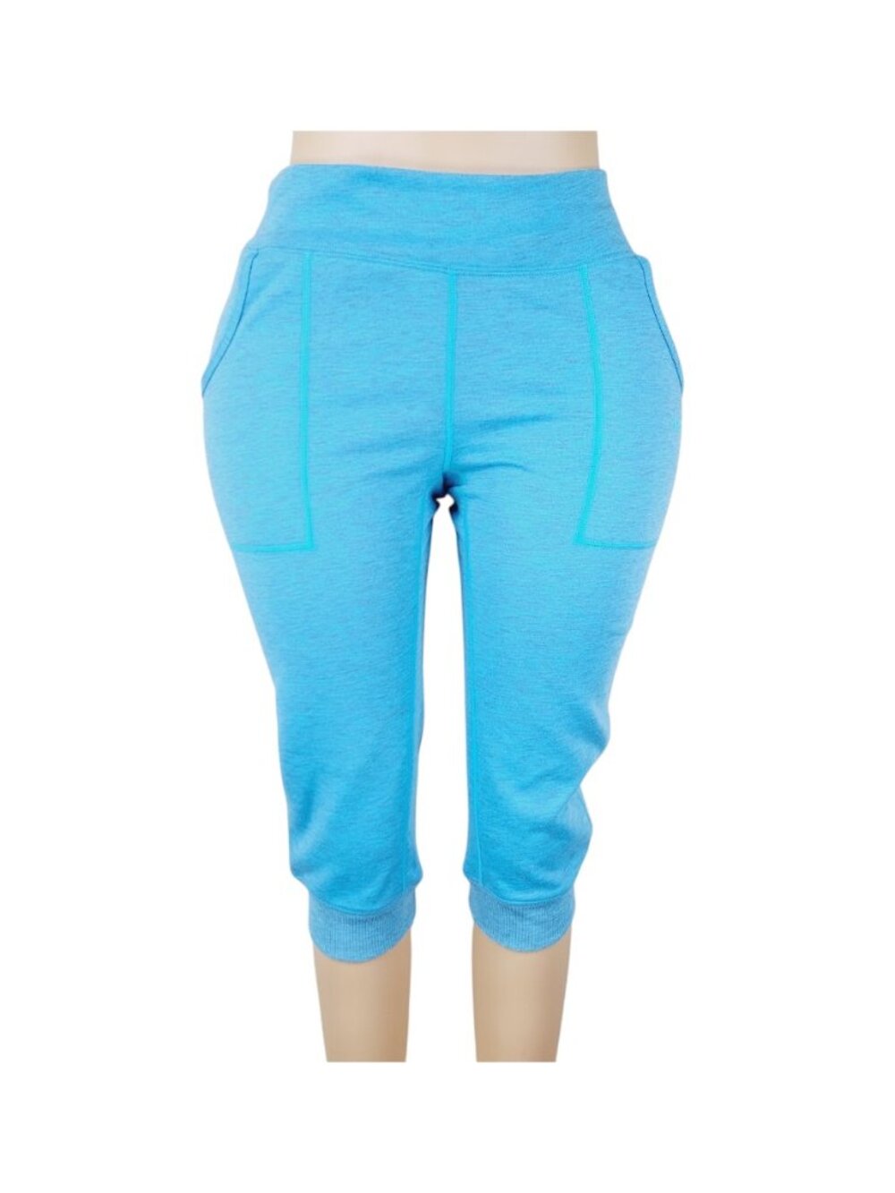 Nike Women's Turquoise Blue Waistband Tapered Slim Capri Pants Size M